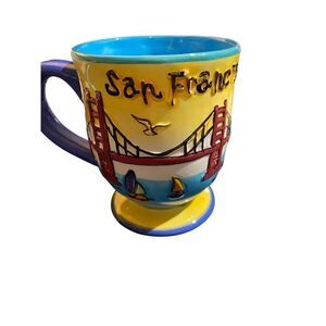 Vintage 1982, San Francisco, large 11 ounce coffee/tea mug Handpainted